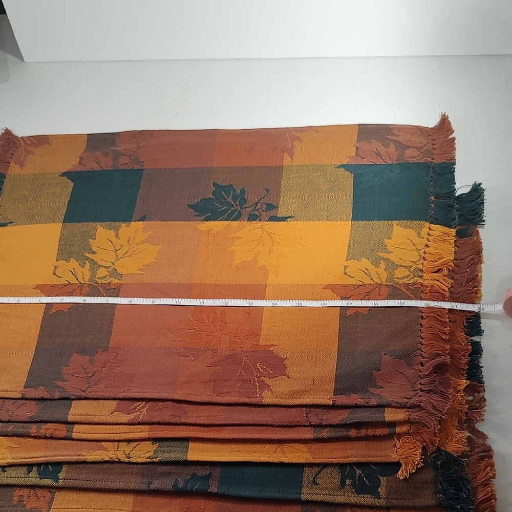 Vintage Orange and Green Plaid Table Linens - Picture 2 of 10